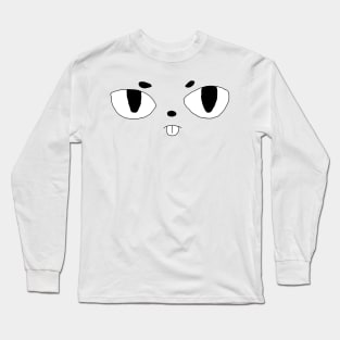 Cute Cat Face (black-white) (mareescatharsis original) Long Sleeve T-Shirt